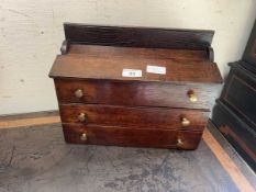 Apprentice piece - miniature lift top three drawer chest