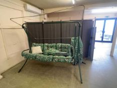 Garden swing seat with canopy