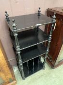 A 19th century French Napoleon III style ebonised etagere/music stand