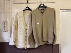 A cream wool cardigan and another by Gabicci
