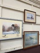 A framed and glazed print of harbour scene after George Sear along with a framed and glazed print of