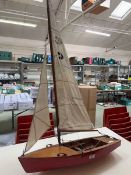 A scratch built model of a sailing boat named 'The Dandy'
