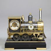 TRAIN ENTHUSIAST'S MANTEL CLOCK.