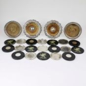 A COLLECTION SILVER AND PLATED OF COASTERS. (23).
