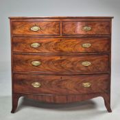 LATE GEORGIAN MAHOGANY BOWFRONT CHEST.