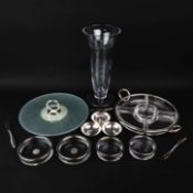 A COLLECTION OF CHRISTOFLE, A WILLIAM YEOWARD VASE AND OTHER GLASS. (QTY).