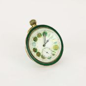 A GLASS BALL/ PAPERWEIGHT CLOCK.