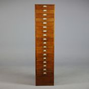 VINTAGE OAK TALL FILING CABINET.