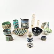 A COLLECTION OF BRITISH STUDIO POTTERY (14).