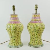 CHINESE CERAMIC TABLE LAMPS (2).
