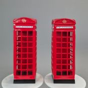 PAIR OF TELEPHONE BOX STICK STANDS.