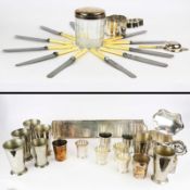 A COLLECTION OF VARIOUS SILVER-PLATED ITEMS. (QTY).