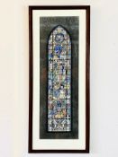 WATERCOLOUR OF A DESIGN FOR GREAT EAST WINDOW TEMPLE CHURCH BY HARCOURT MEDHURST DOYLE.