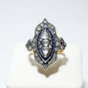 AN 8CT GOLD GEORGIAN STYLE DRESS RING.