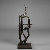 20TH CENTURY ABSTRACT BRONZE SCULPTURE.