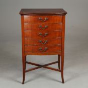 AN EDWARDIAN MAHOGANY MUSIC CABINET.