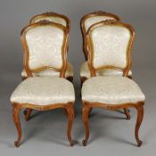 A SET OF FOUR LOUIS XV STYLE SIDE CHAIRS.