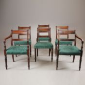 SET OF SIX GEORGE IV MAHOGANY DINING CHAIRS.