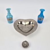PERSIAN GLASS VASES, TWO. (4).