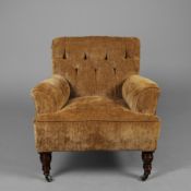 VICTORIAN WALNUT ARMCHAIR.