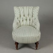 19TH CENTURY CONTINENTAL BIRCH SLIPPER CHAIR.