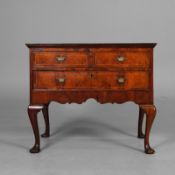 GEORGE I WALNUT AND PINE LOWBOY.