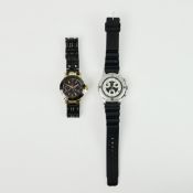 A FACONNABLE STEEL CASED GENT'S WRISTWATCH.