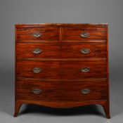 AN LATE GEORGIAN MAHOGANY CHEST OF DRAWERS.