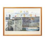 CHRISTOPHER WHITE (B. 1930). THAMES MOORING, HMS PRESIDENT.