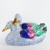 HEREND PORCELAIN DUCK GROUP.