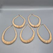 ANOUSKA HEMPEL COLLECTION OF FIVE WOODEN BEADED NECKLACES.