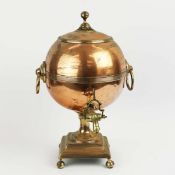 A COPPER AND BRASS SAMOVAR.