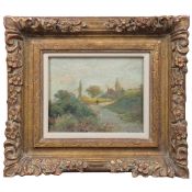 JOHN WILLIAM BEATTY (CANADIAN 1869-1941). LANDSCAPE WITH FIGURES.