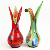 MURANO STYLE GLASS VASES (2).
