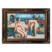 K. CARMELO (20TH CENTURY MEDITERRANEAN). TWO BATHERS.