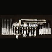 A CANTEEN OF SHEFFIELD SILVER-PLATED CUTLERY. (QTY).