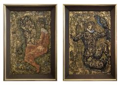 ARLIE PANTING (AMERICAN 1914-1994). SEATED MALE AND SEATED FEMALE (2).