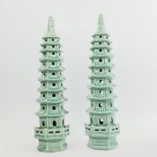 SELECTED BY PAOLO MOSCHINO DECORATIVE PAGODAS, A GRADUATED PAIR.