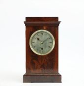 A GEORGE IV MAHOGANY VULLIAMY LIBRARY MANTEL CLOCK .