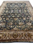 FINE SAFAVID DESIGN AGRA SILK CARPET.