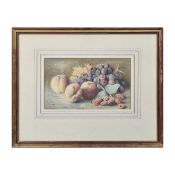 A. L. HOLDING (1880-1940). STILL LIFE WITH PEACHES AND GRAPES.