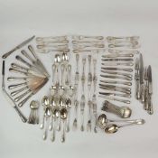 CHRISTOFLE SILVER-PLATED 'MARLY' PATTERNED TWELVE PLACE SETTING. (88).