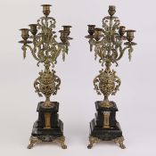 19TH CENTURY GILT METAL CANDLESTICKS (2).