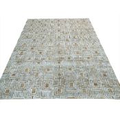CONTEMPORARY NATURAL JUTE AND BAMBOO SILK CARPET.