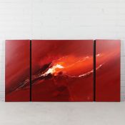 DENNIS WOOD (BRITISH, B.1947). ABSTRACT TRIPTYCH.