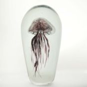 ART GLASS 'JELLY FISH' PAPER WEIGHT.