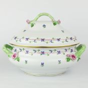 A HEREND BLUE GARLAND PATTERN LIDDED TUREEN.