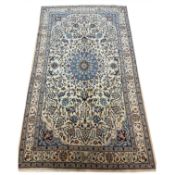 FINE PART SILK PERSIAN NAIN RUG.