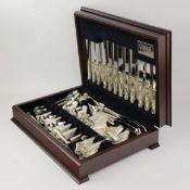 A CARRS SHEFFIELD SILVER-PLATED CANTEEN OF CUTLERY.