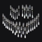 A SET OF TWELVE JONATHAN HAYNE SILVER FORKS. (QTY).
